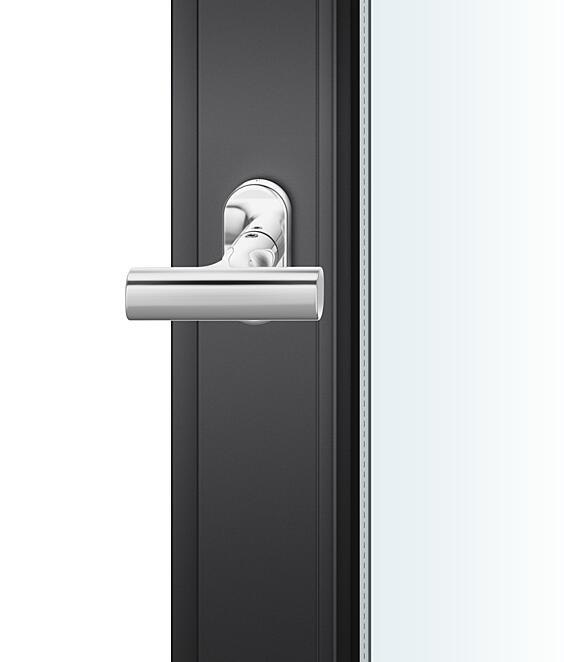Türdrücker, Türgriff, Zargentür, Metall, Schwarz