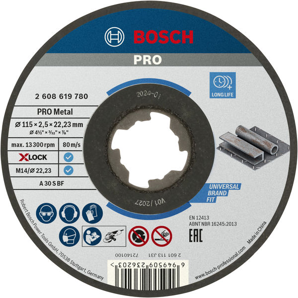 Bosch PRO Metal X-Lock Trennscheibe, 115 x 2,5 x 22,23&nbsp;mm