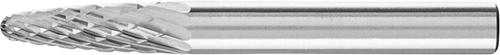 Hartmetall-Frässtift mit 6-mm-Schaft, Rundbogenform RBF (Baumform), Zahnung 4