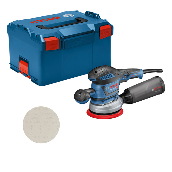 Bosch Exzenterschleifer GEX 40-150 mit 1 x Schleifblatt M480 und L-BOXX