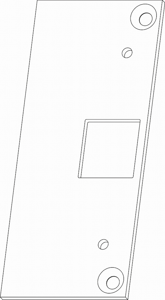 Flachschließblech GEZE für Türen IQ Lock, Adapterplatte Schaltschloss, Edelstahl