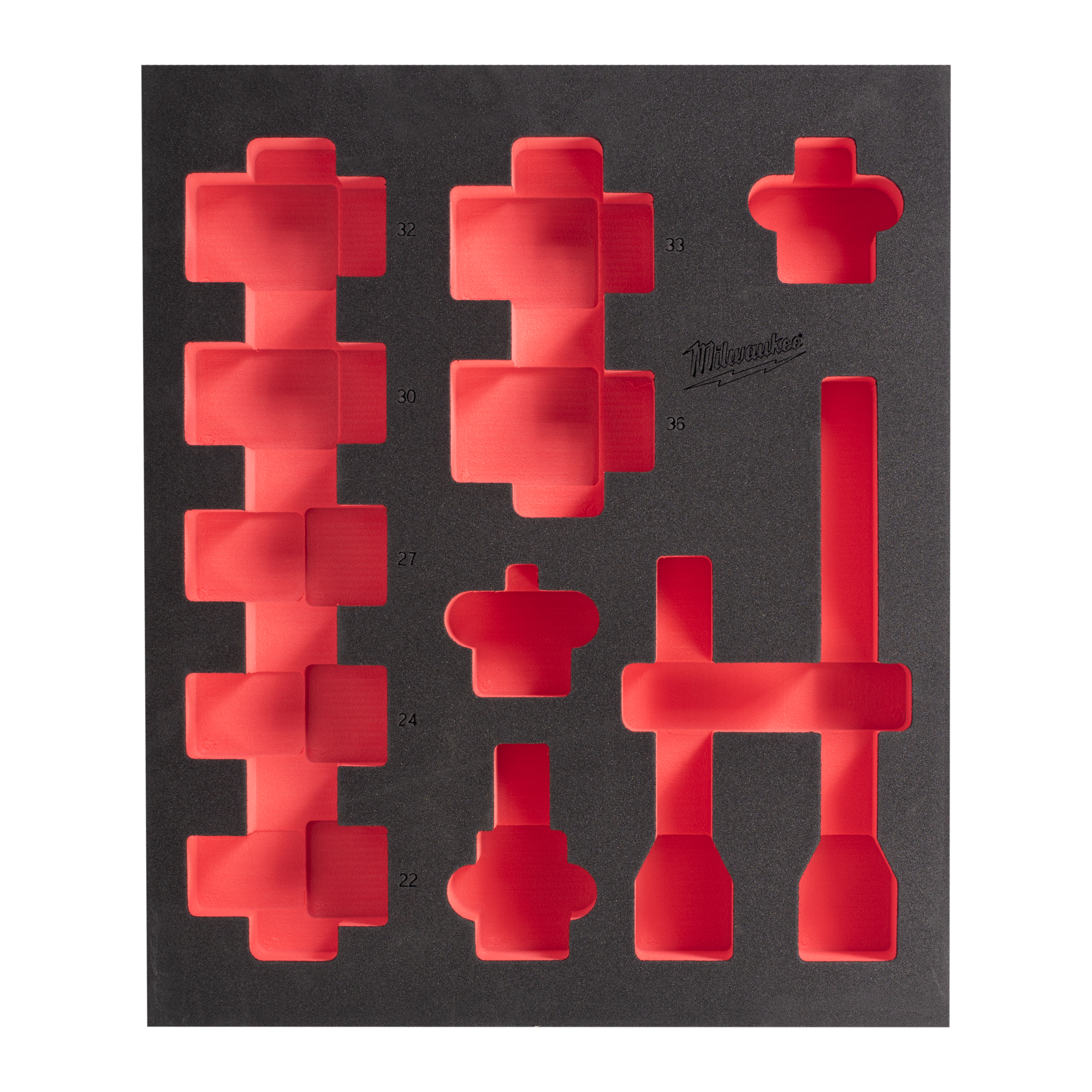 Milwaukee Schaumstoffeinlage für SHOCKWAVE 3/4" Schlagnüsse lang Werkstattwagen 78 cm 3/3