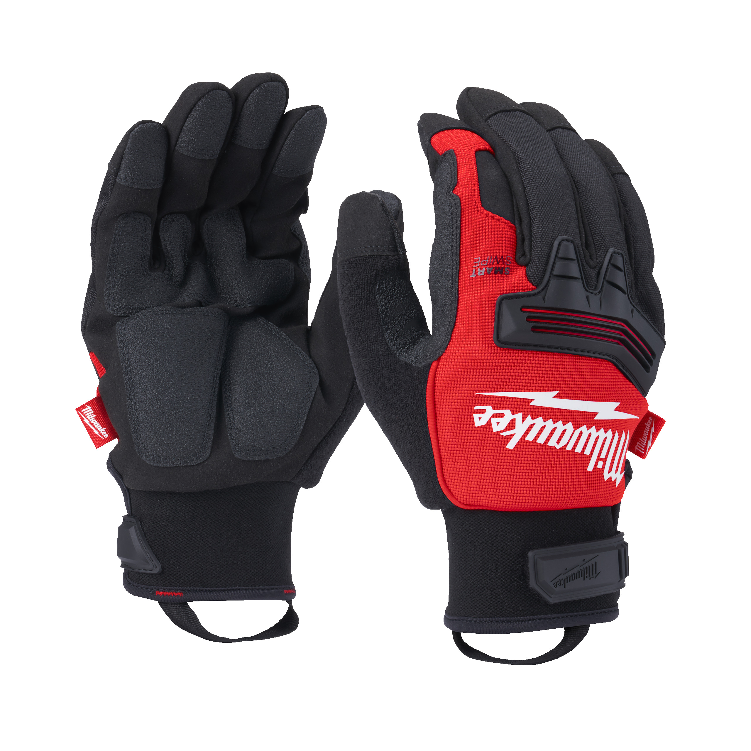 Winterhandschuhe, Motorradhandschuhe, Gepolsterte Handflächen, Schwarzrot, Schulterriemen?
