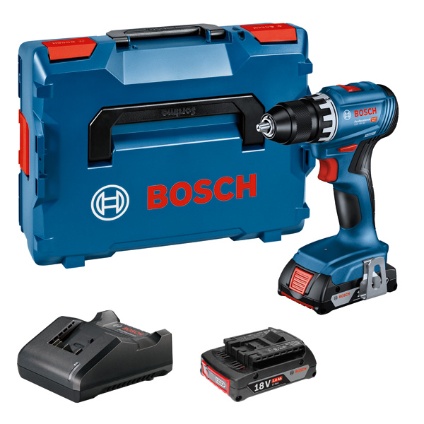 Bosch Akku-Bohrschrauber GSR 18V-45, 2 x Akku GBA 18V 2.0Ah in L-BOXX