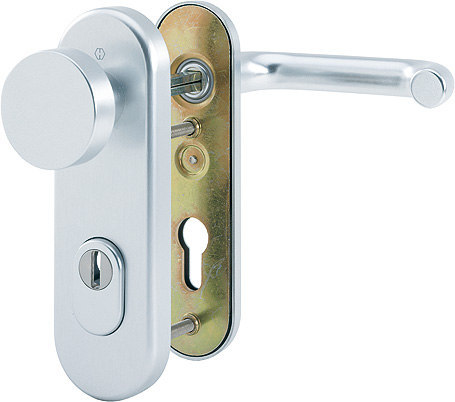 HOPPE Schutz-Wechselgarnitur Paris mit Kurzschild 58/3332KZA/353K-1/138L, Aluminium