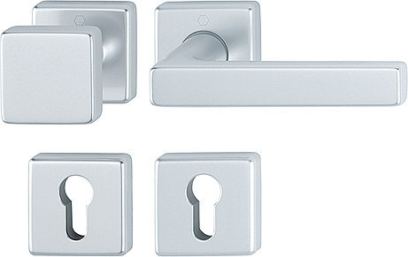 HOPPE Wechselgarnitur Dallas mit Rosetten 43L/52/52KVS/1643, Aluminium