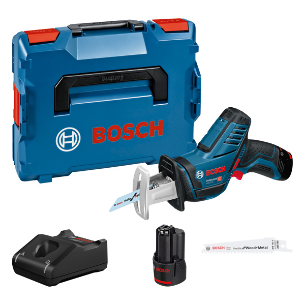 Bosch Akku-Säbelsäge GSA 12V-14, mit 2 x 3.0 Ah Li-Ion Akku, L-BOXX