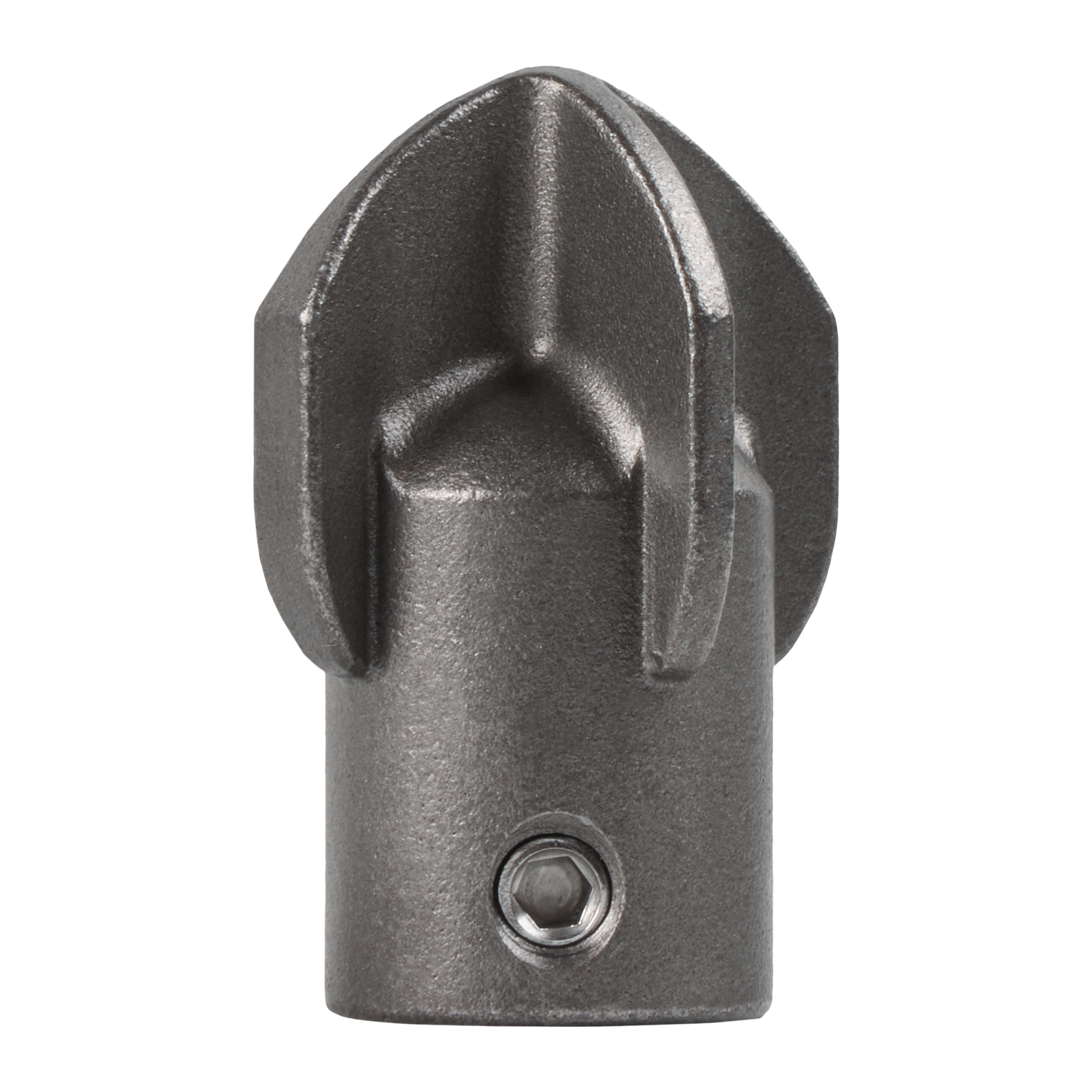 Metallteil, bearbeitetes Stück, Bohrfutterschale, Gusseisen, graues Finish