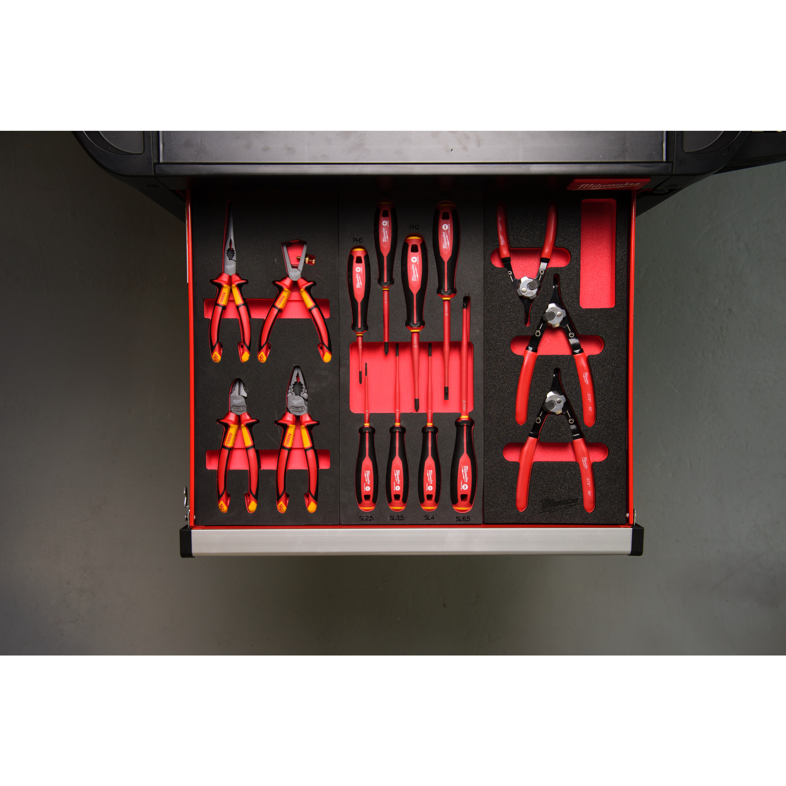 Milwaukee Einlage 3-teilige für Werkstattwagen 78 cm Sicherungsringzangen