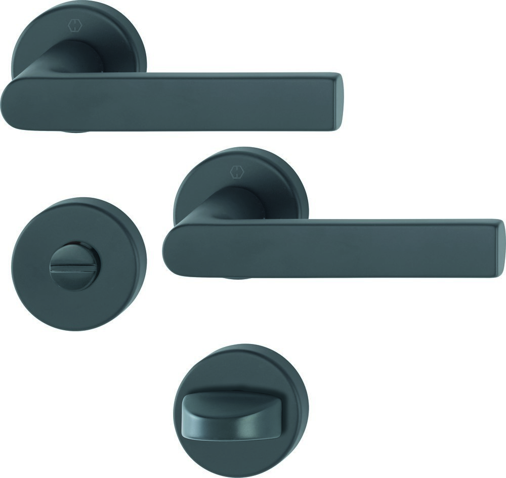 Türgriff-Set, Türhandle, Rosetten, Matte Lackierung, Montagezubehör