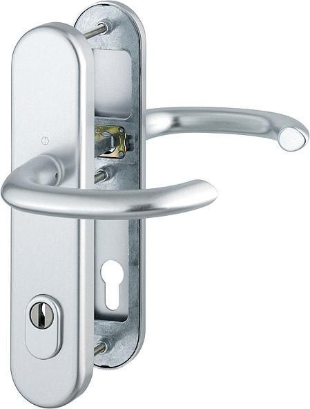 HOPPE Schutz-Drückergarnitur Marseille mit Langschild 1138/3332ZA/3410, 10/92 mm, Aluminium