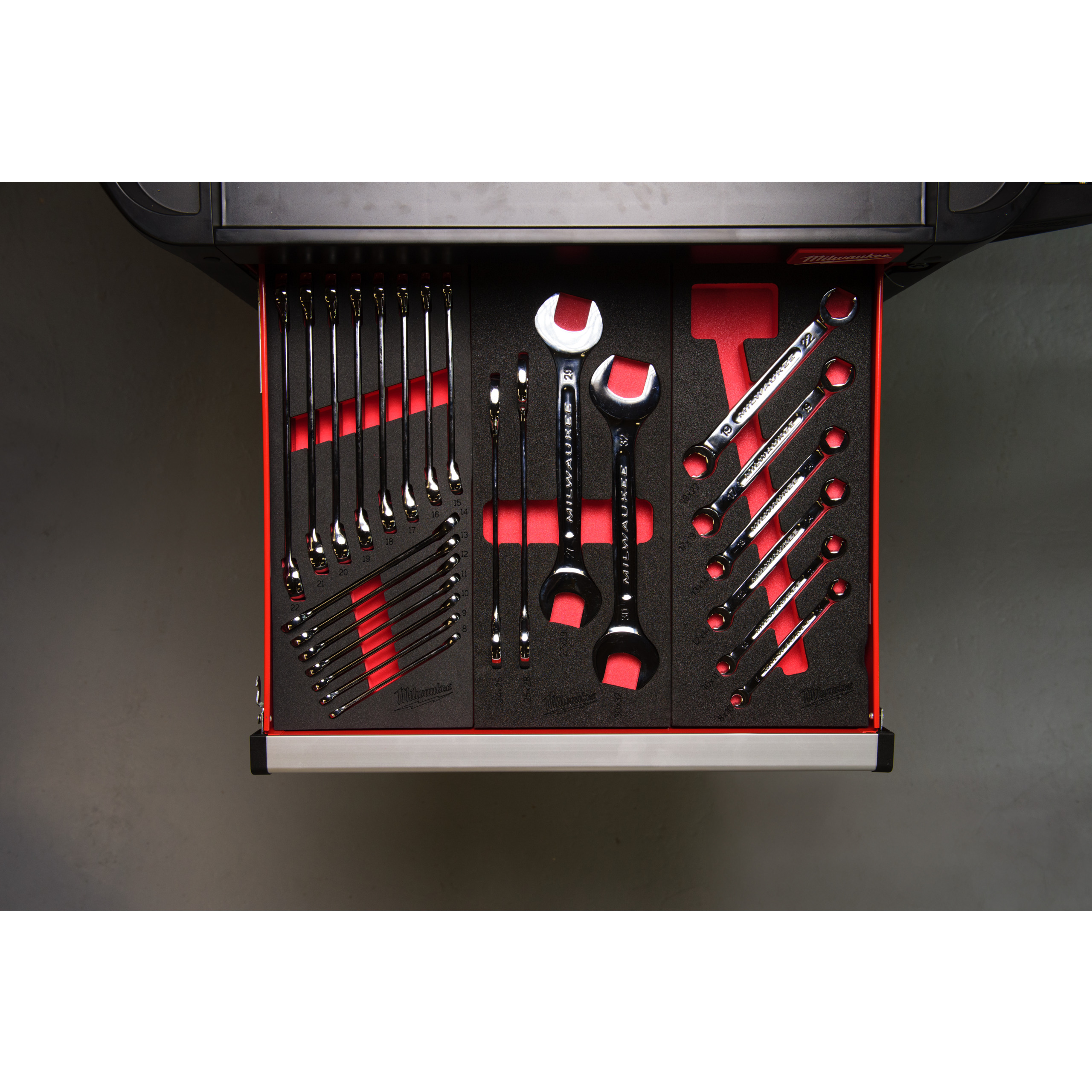Milwaukee Einlage 4-teilige für Werkstattwagen 78 cm Doppel-Maulschlüssel