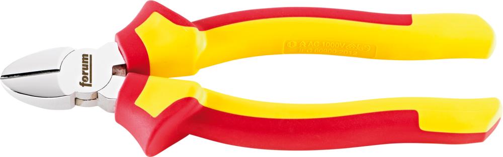 VDE-Seitenschneider aus Chrom-Vanadium-Stahl, Kopf verchromt, Griffe mit Mehrkomponenten-Kunststoffhüllen