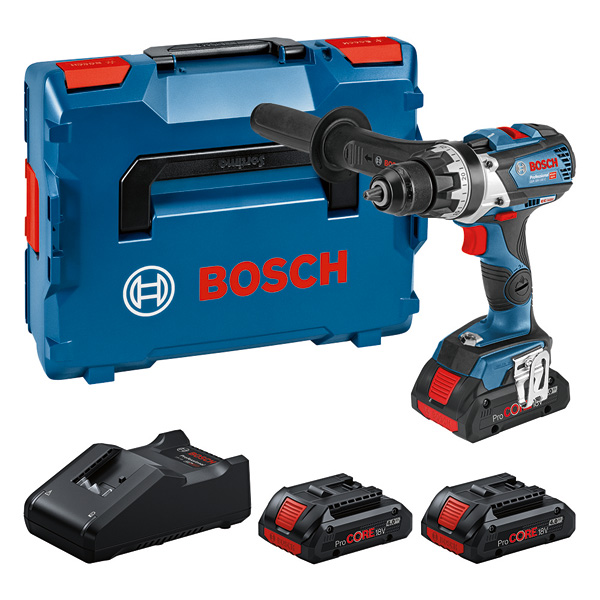Bosch Professional Set: Akku-Bohrschrauber GSR 18V-110 C, 3x ProCORE18V 4.0Ah, L-BOXX