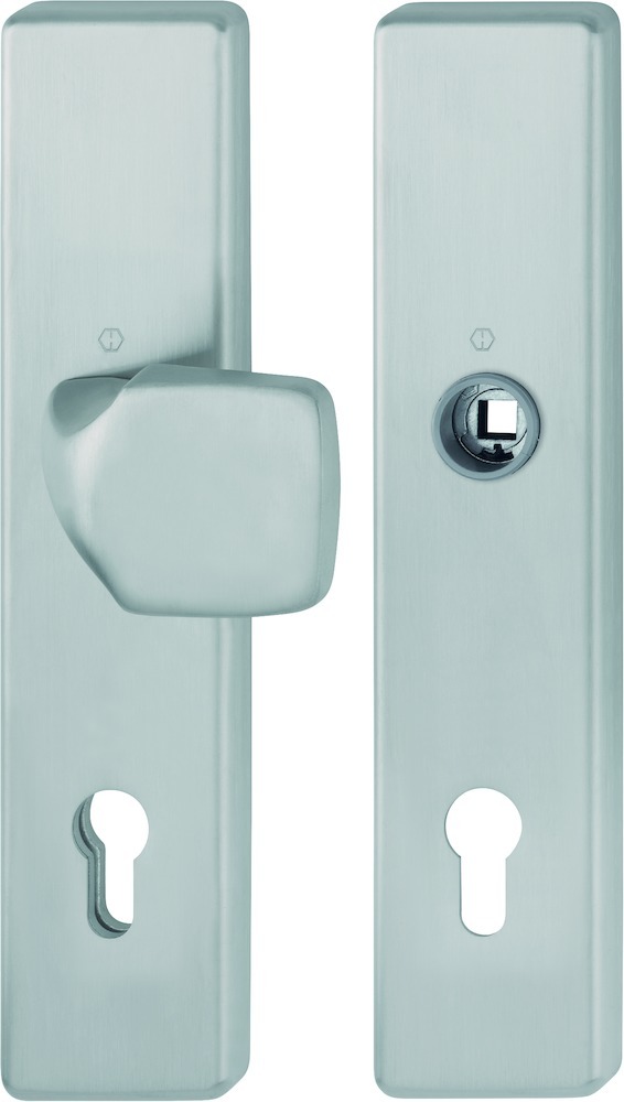 HOPPE Schutz-Wechselgarnitur mit Langschild E61G/2221/2210, ohne Lochteil, 8/10/92 mm, ES 1 (SK2), Edelstahl