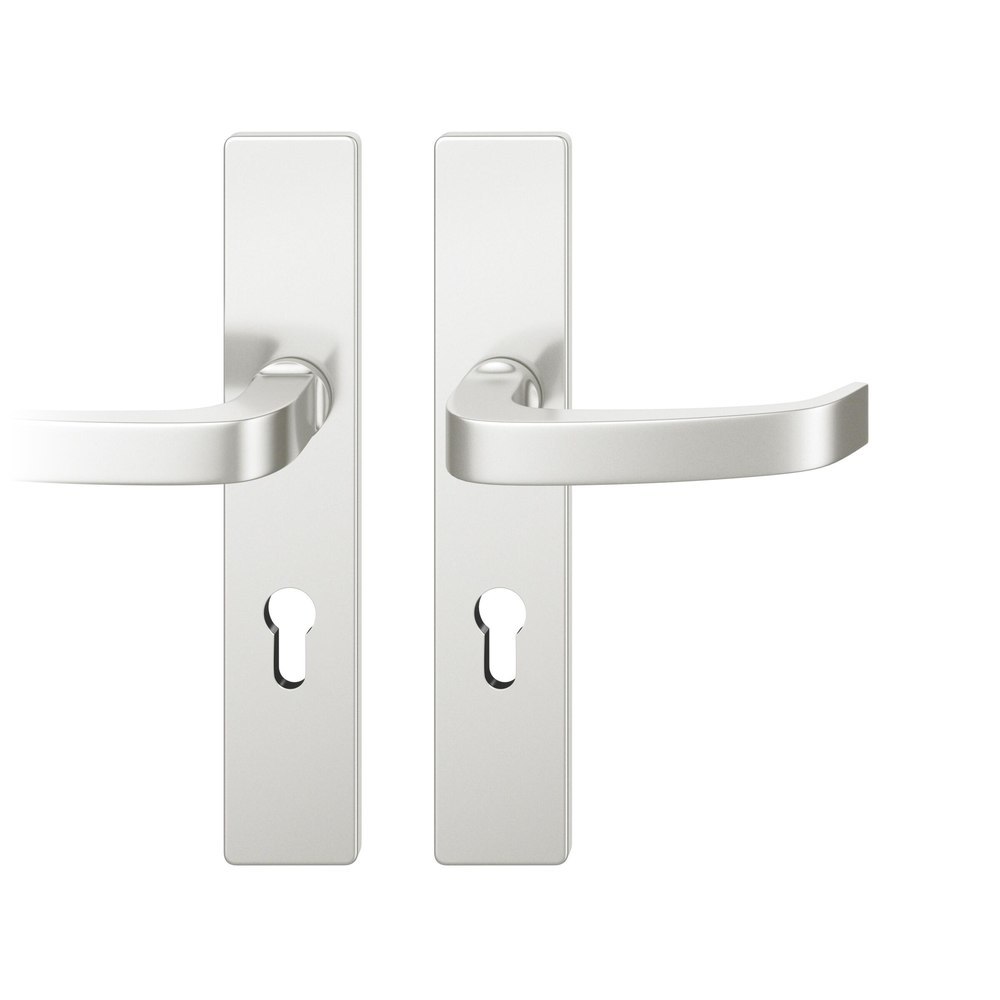 FSB FH Drückergarnitur mit Langschild 79 1164, eckig, AGL3, Aluminium