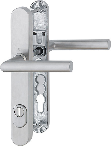 HOPPE Schutz-Drückergarnitur Amsterdam mit Schmalschild E1400F/3359ZA/3357N, Edelstahl