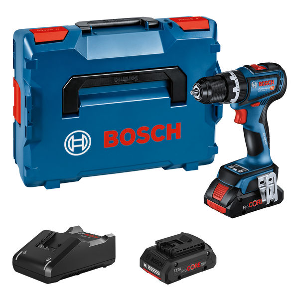 Bosch Akku-Schlagbohrschrauber GSB 18V-90 C, 2 Akku ProCORE18V 4.0Ah, Ladg. und L-BOXX