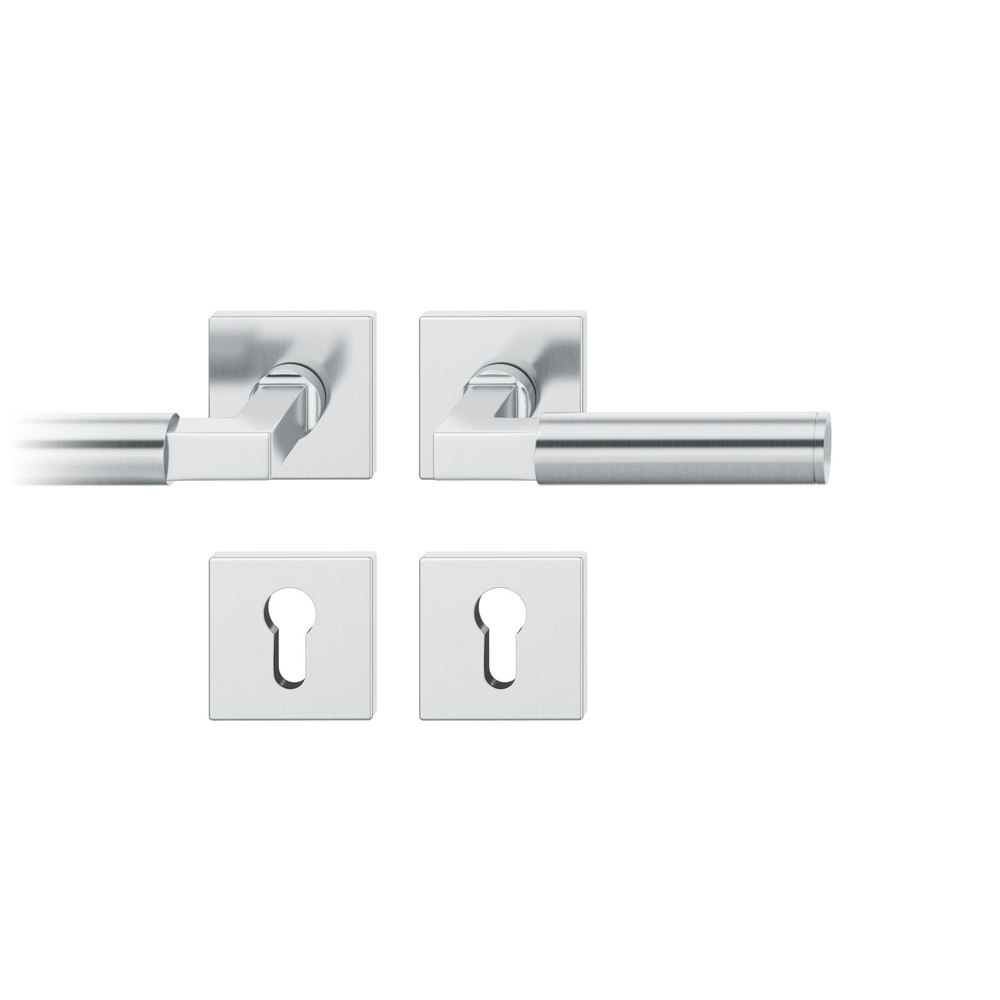 FSB FH Drückergarnitur mit Rosetten 76 1102, eckig, mit Nocken, VK 9, AGL3, Edelstahl