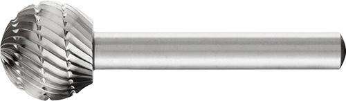 HSS-Frässtift, 6-mm-Schaft-Ø, Kugelform F, ohne Spanbrecher, Zahnung 3
