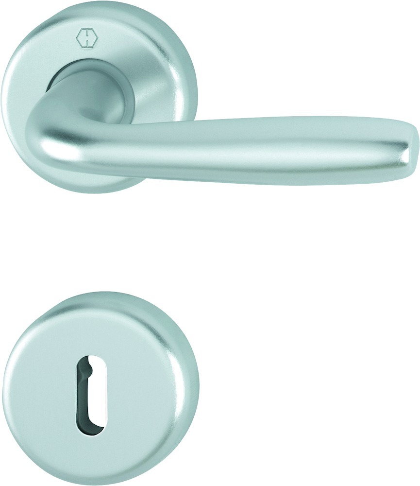 HOPPE Drückergarnitur Maribor mit Rosetten 1766/17KV/17KVS, VK8, Aluminium