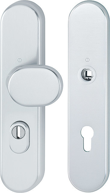 HOPPE Schutz-Wechselgarnitur mit Langschild 86G/3332ZA/3310, ohne Lochteil, ES2, 8/72 mm, Aluminium