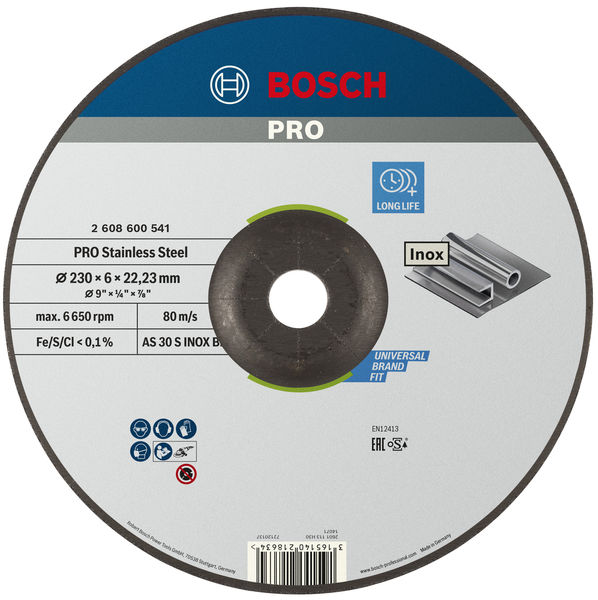 Bosch PRO Stainless Steel Schleifscheibe, 230 x 6 x 22,23&nbsp;mm