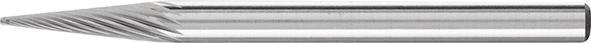 Hartmetall-Kleinfrässtift mit 3 mm Schaft, Spitzkegelform SKM, Zahnung 5