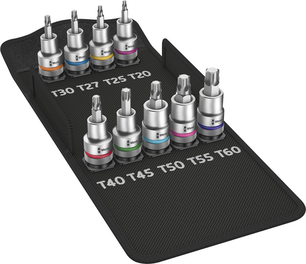 WERA Schraubendrehereinsatz-Satz  mit Haltefunktion 1/2" T20-60 9-teilig