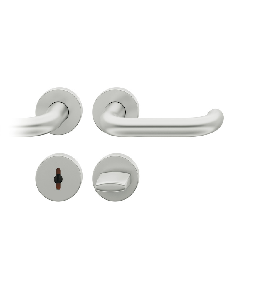 FSB Drückergarnitur mit Rosetten 12 1146, ASL, rund, VK 7 mm, mit Nocken, Aluminium