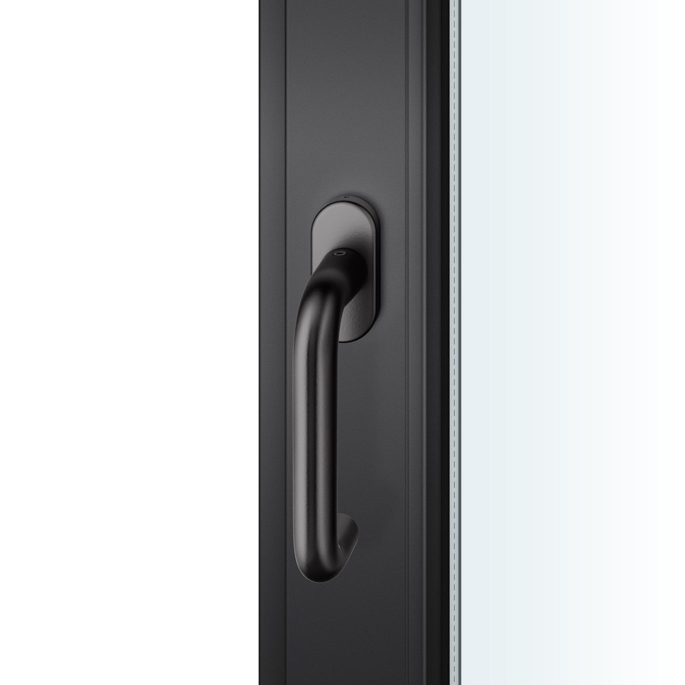 FSB Fenstergriff 34 1070, Standard, oval,Vierkant 7/24-38, tiefschwarz farbig kunststoffbeschichtet