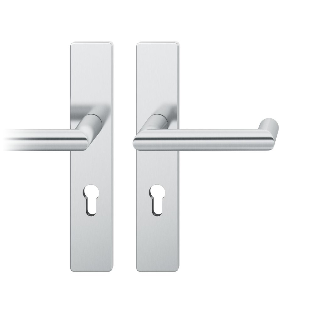 FSB FH Drückergarnitur mit Langschild 79 1016, eckig, AGL3, Edelstahl