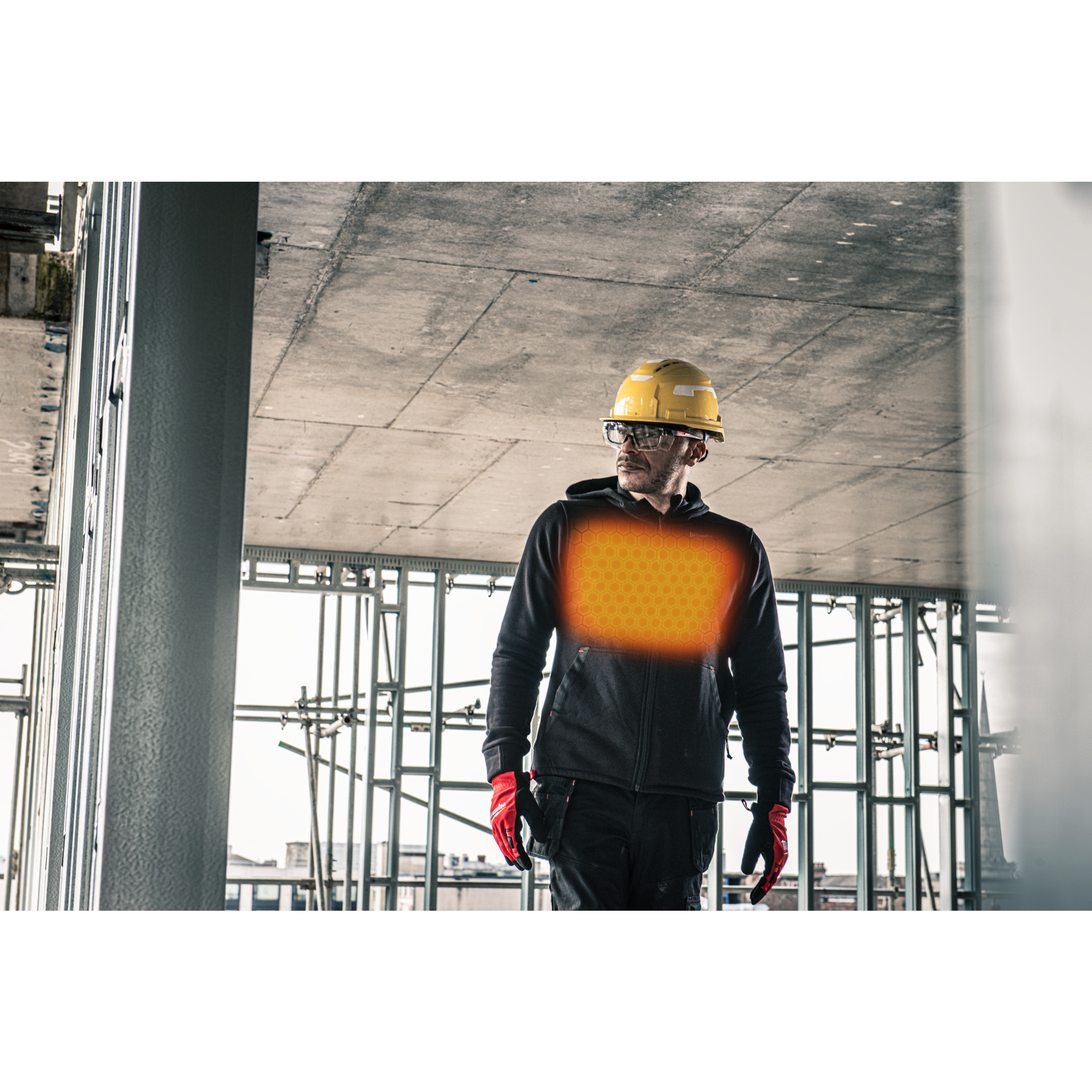 Milwaukee Akku-Heiz-Kapuzenpullover 12 V Herren schwarz, ohne Akku u. Ladegerät M12 HHBL5-0 (XXXL)