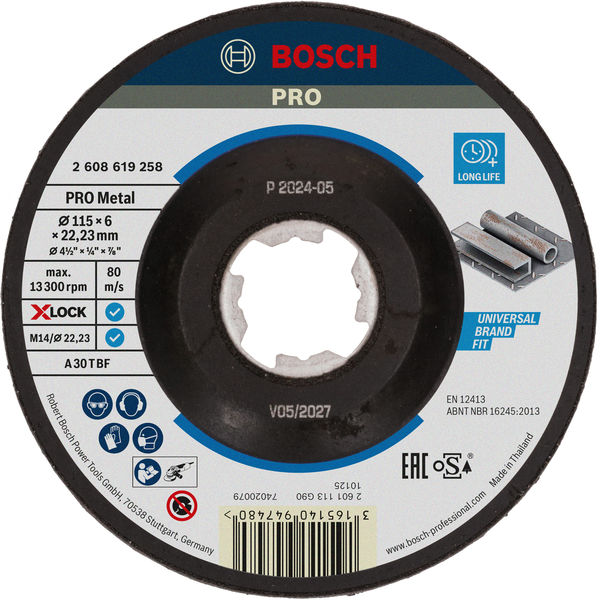 Bosch PRO Metal X-Lock Schleifscheiben