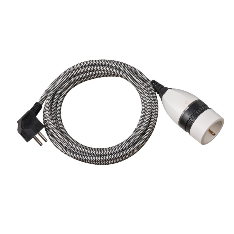 Kunststoff-Verlängerungskabel Brennenstuhl mit Drehschalter und Textilmantel 3m Kunststoff-Verlängerungskabel Brennenstuhl mit Drehschalter und Textilmantel 3m