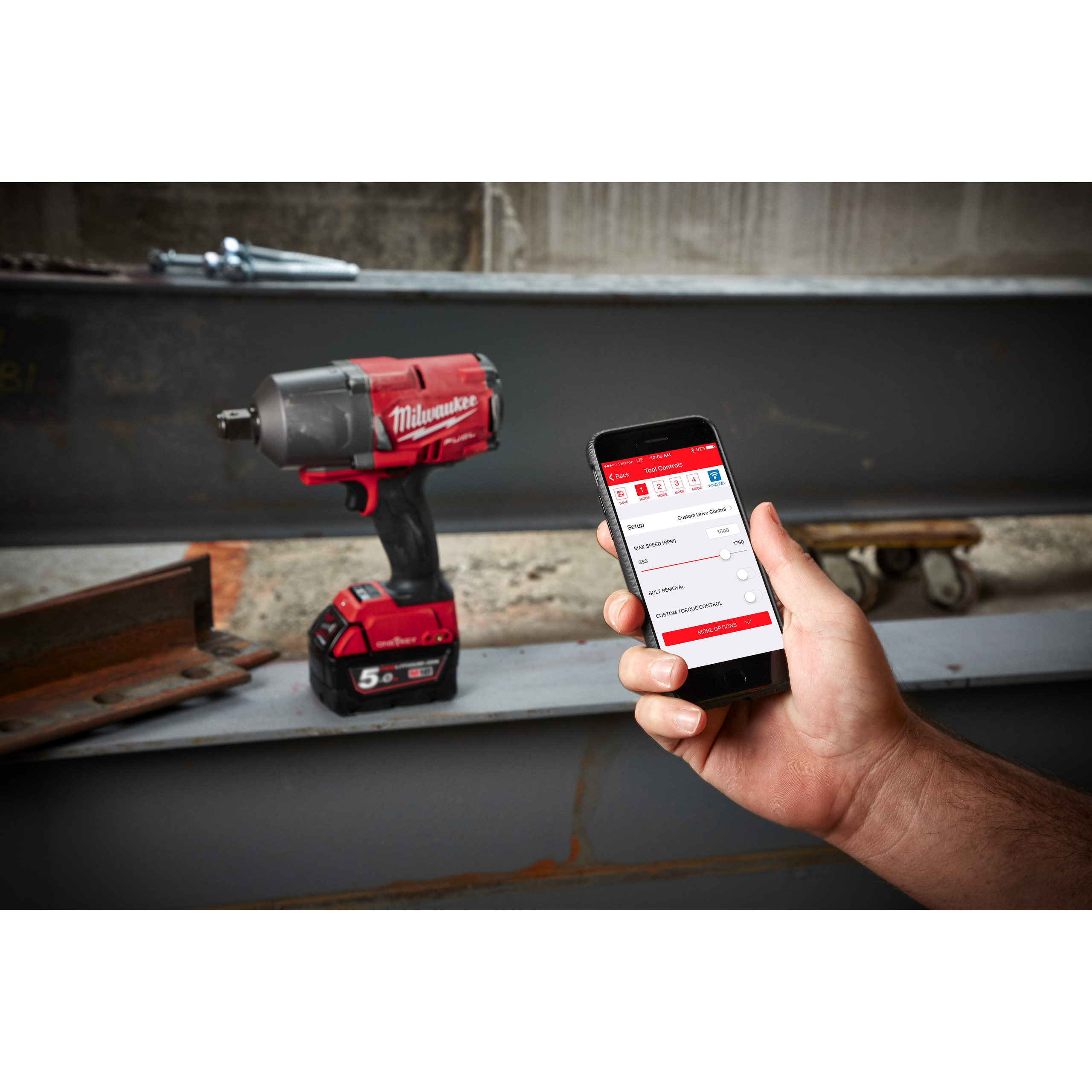 Milwaukee Akku-Schlagschrauber M18 ONE KEY 3/4" Vierkant mit Sprengring M18ONEFHIWF34-502X
