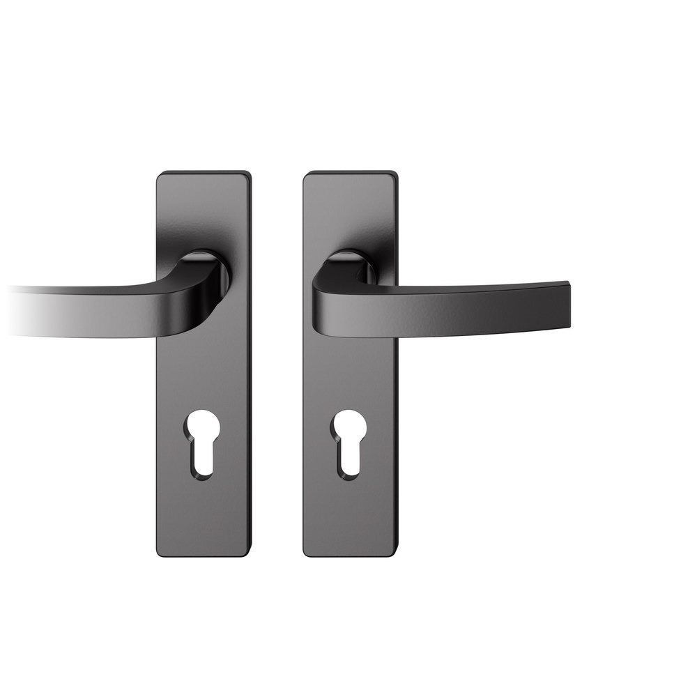 FSB Drückergarnitur mit Kurzschild 12 1163, VK 7, eckig, mit Nocken, Aluminium