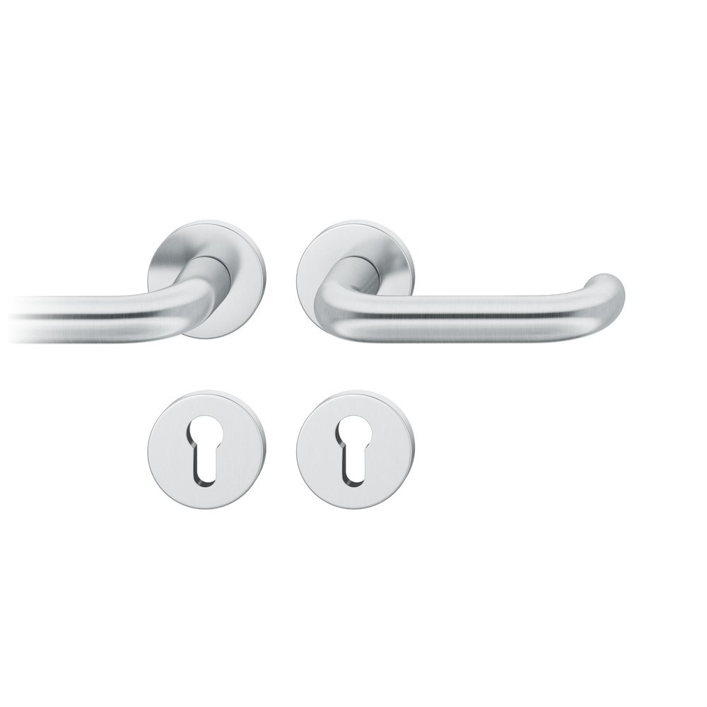 FSB Drückergarnitur mit Rosetten 12 1146, ASL, rund, VK 7 mm, mit Nocken, Edelstahl