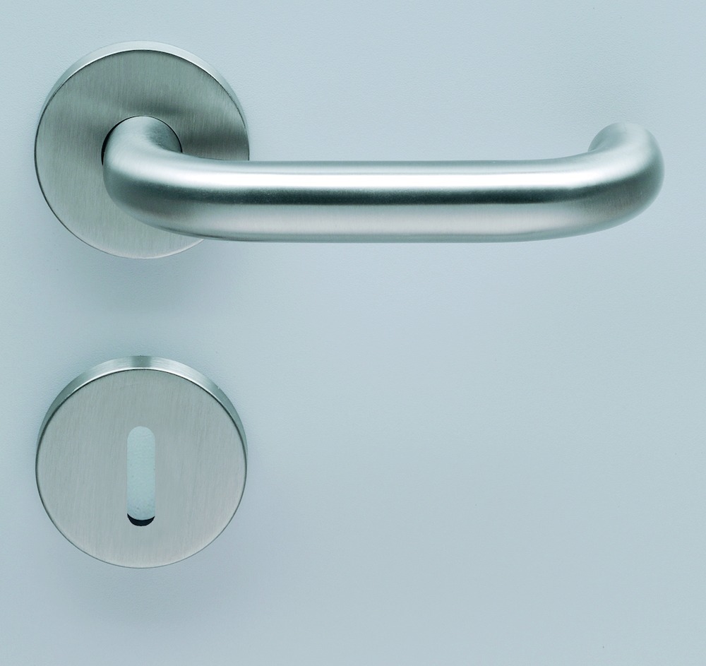 HELO Drückergarnitur mit Rosetten NB.ZG 100.14, rund, VK 8, Edelstahl