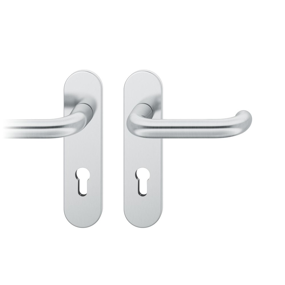 FSB FH Drückergarnitur mit Kurzschild 79 1146, AGL 3, oval, Edelstahl